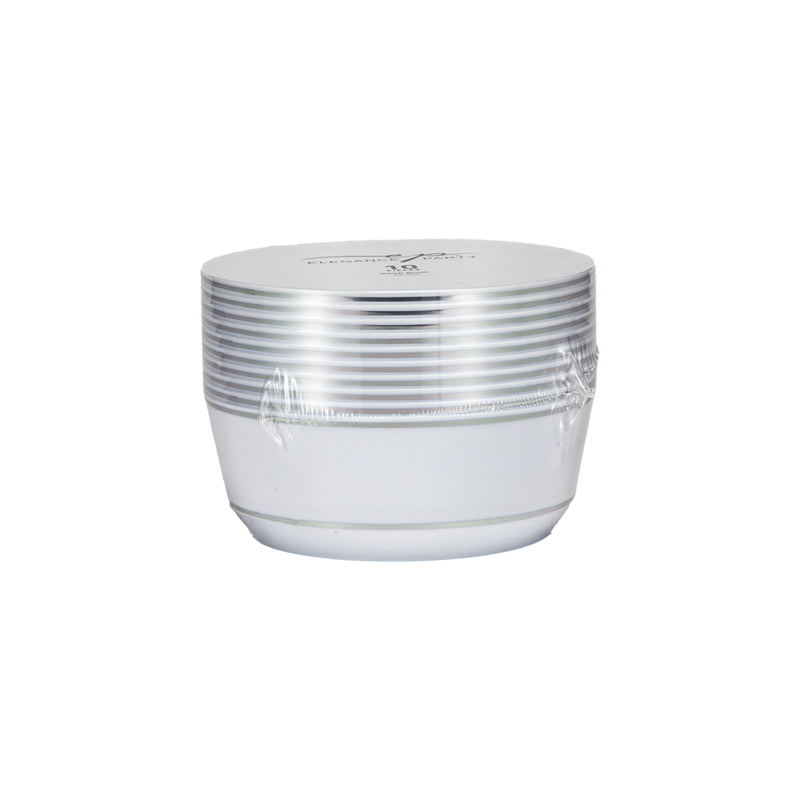 10 Pack Soup Bowls 14oz - White with Silver Rim