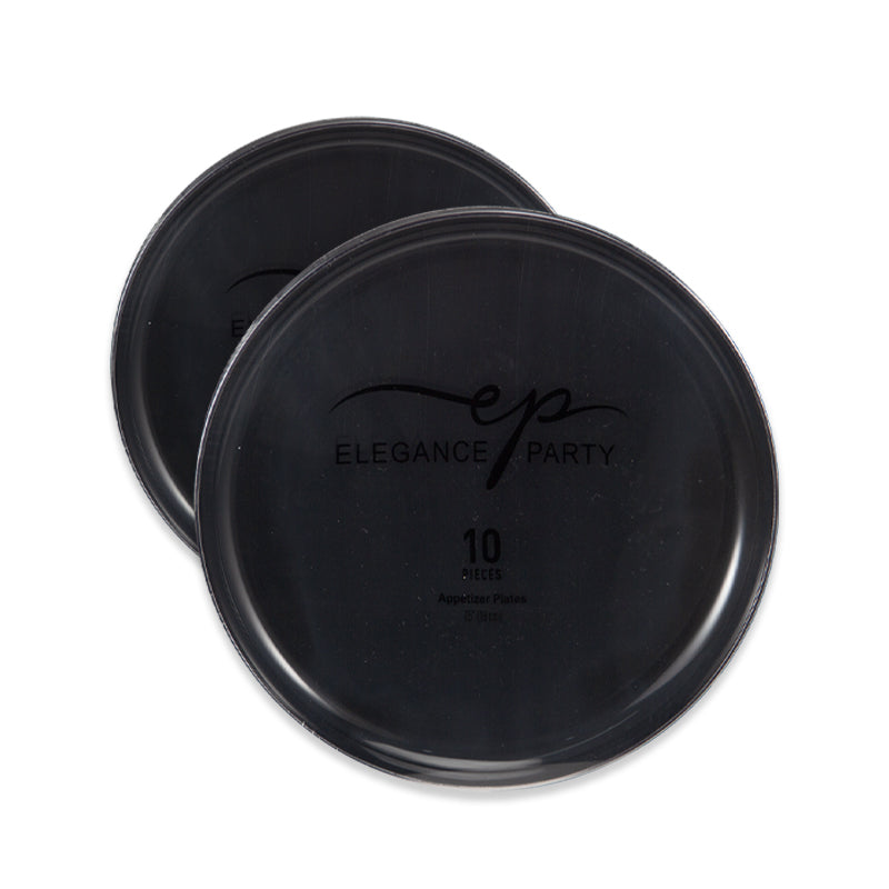 10 Pack Dinner Plates Edge - Black Silver