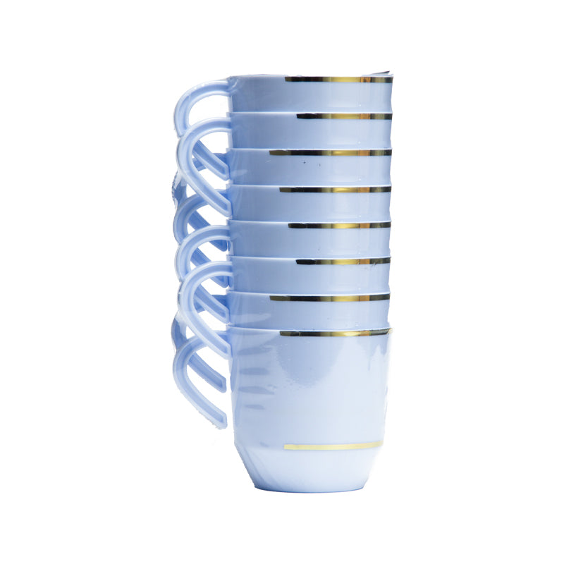 EP 8PK 12.5oz Tea Cup Ice Blue+Gold
