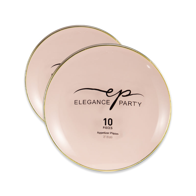 10 Pack Dinner Plates Curve - Blush Gold