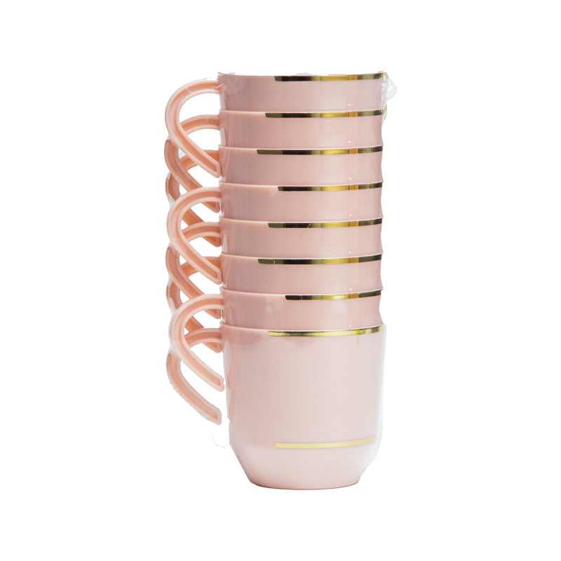 EP 8PK 12.5oz Tea Cup Blush+Gold