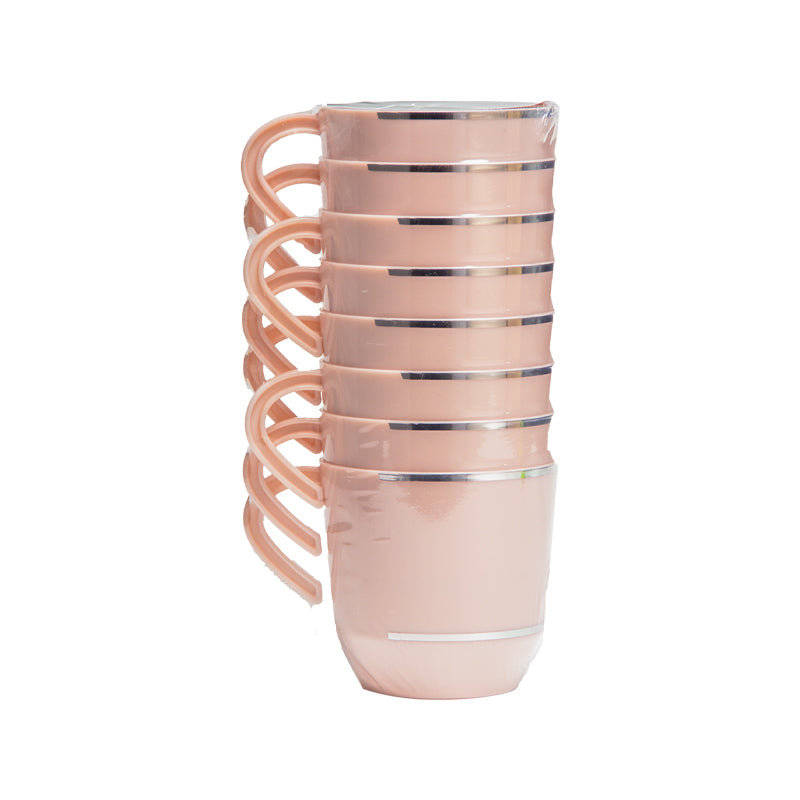 EP 8PK 12.5oz Tea Cup Blush+Silver