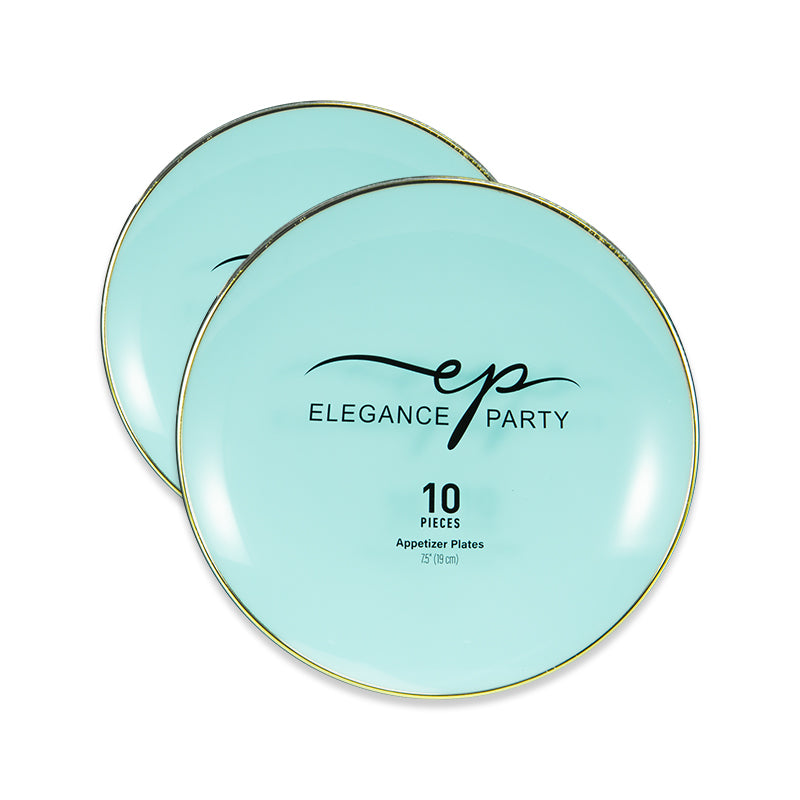 10 Pack Dinner Plates Curve - Mint Gold