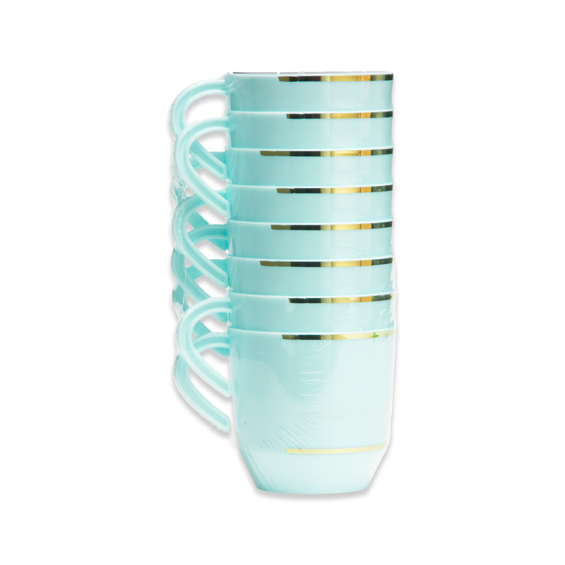 EP 8PK 12.5oz Tea Cup Mint+Gold