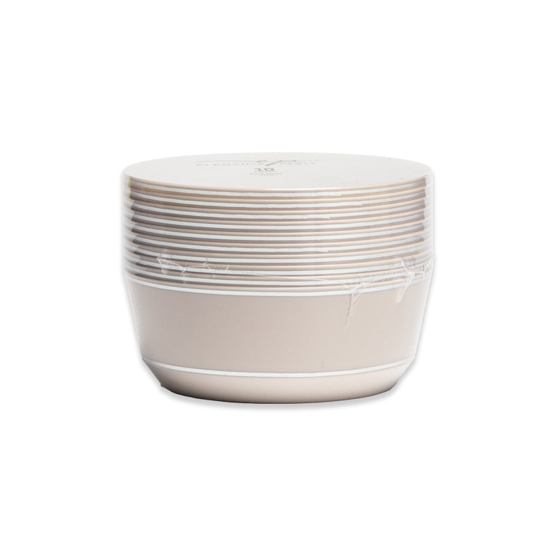 10 Pack Soup Bowls 14oz - Linen with Silver Rim