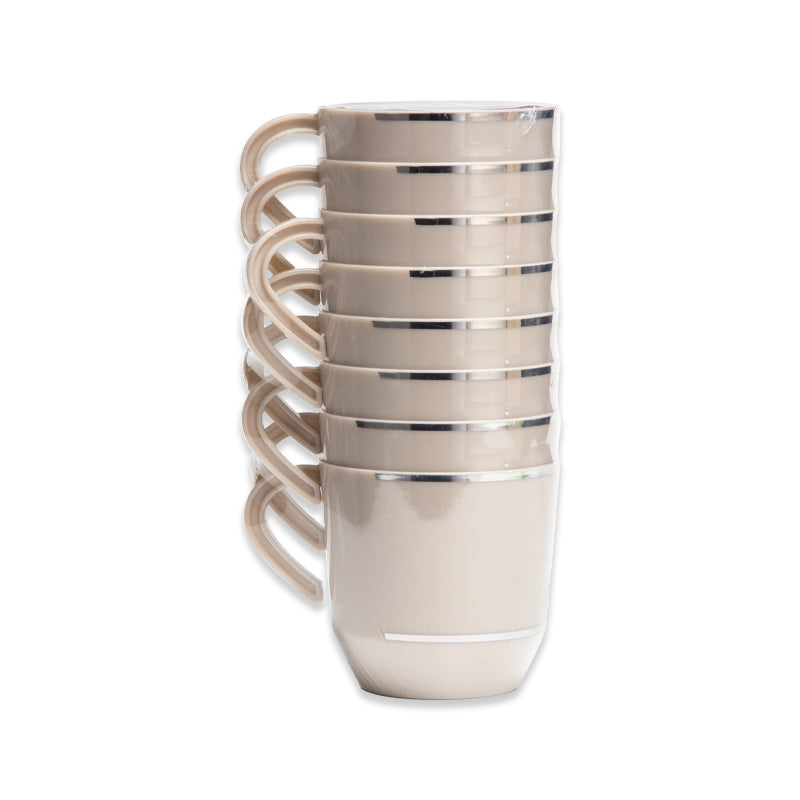 EP 8PK 12.5oz Tea Cup Linen+Silver