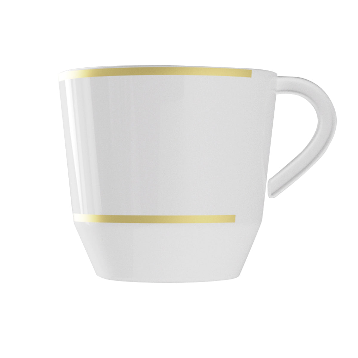 12.5oz Tea Cups – 96 Count (12 Packs of 8) – White-Gold/Silver/Rim Options