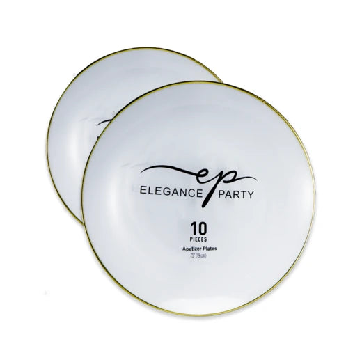 EP Curve Appetizer Plate White + Gold