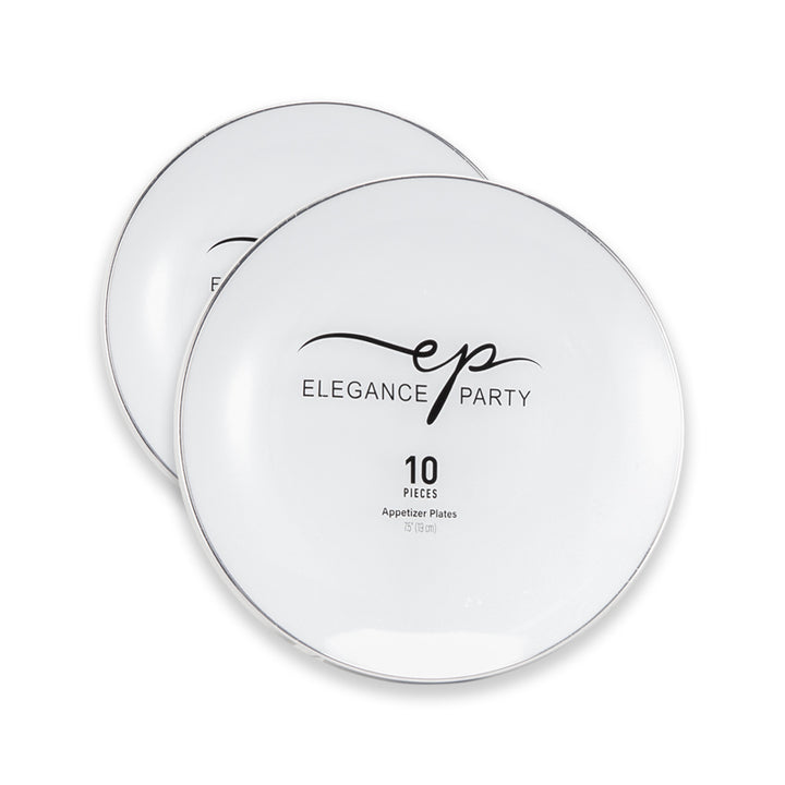 10.25"  White Dinner Plates– 120 Count (12 Packs of 10) – White with Elegant Gold/Silver Rim
