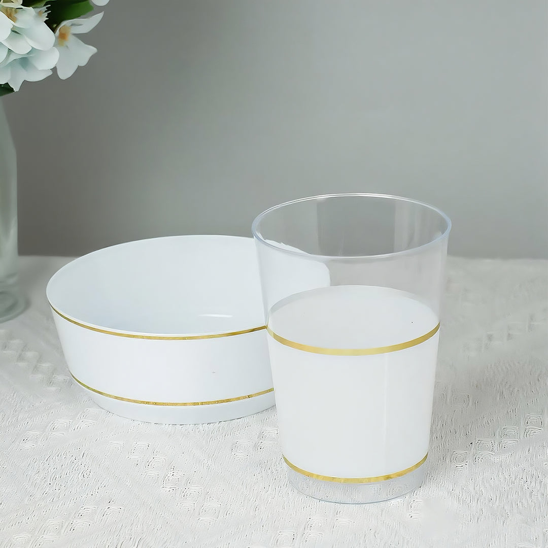 EP 8PK 12.5oz Tea Cup White+Gold