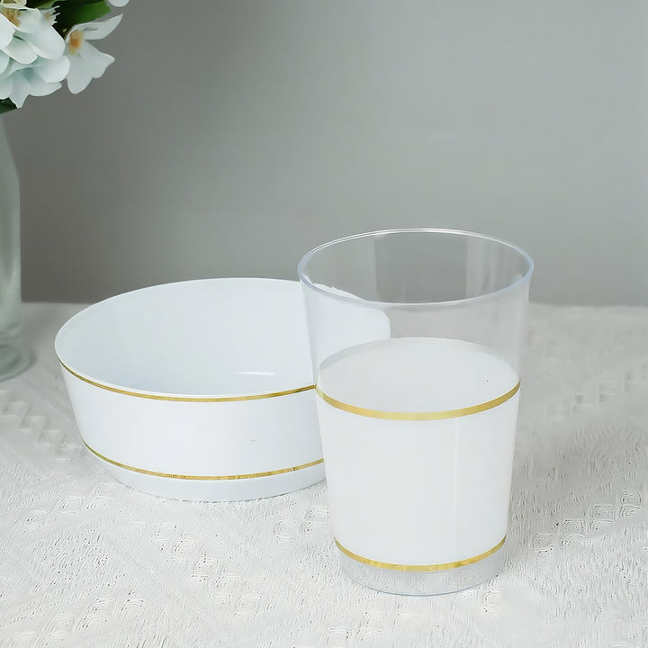 EP 8PK 12.5oz Tea Cup White+Gold