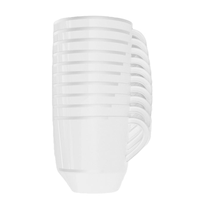 Elegance Party Premium 12.5oz Disposable Tea Cups – White | Durable Plastic Cups for Hot Beverages, Coffee, Tea & Events | 8 Pack