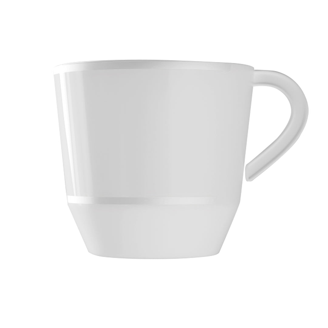 Elegance Party Premium 12.5oz Disposable Tea Cups – White | Durable Plastic Cups for Hot Beverages, Coffee, Tea & Events | 8 Pack