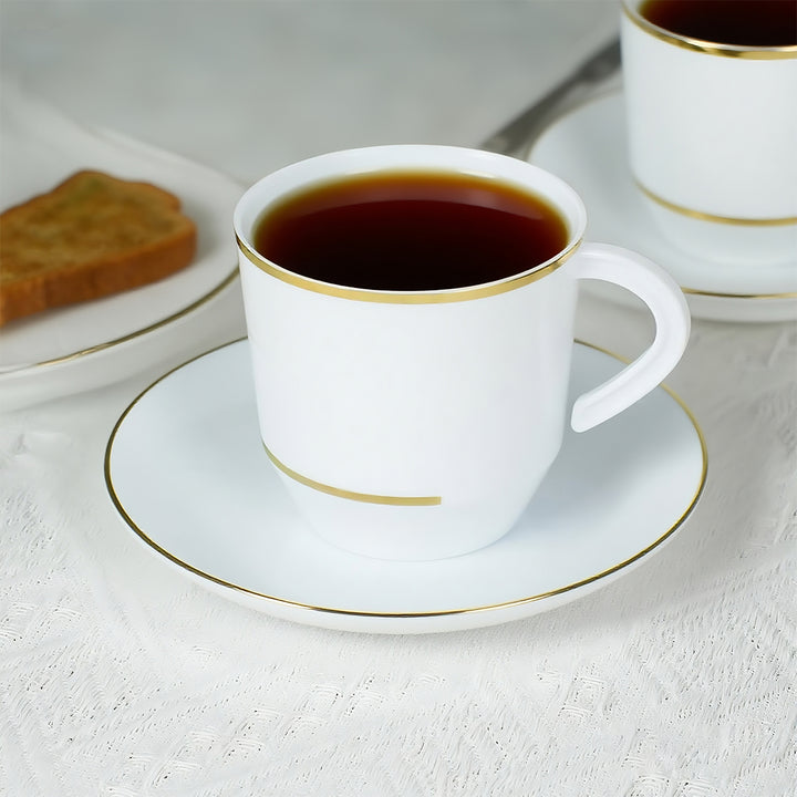 EP 8PK 12.5oz Tea Cup Linen+Silver