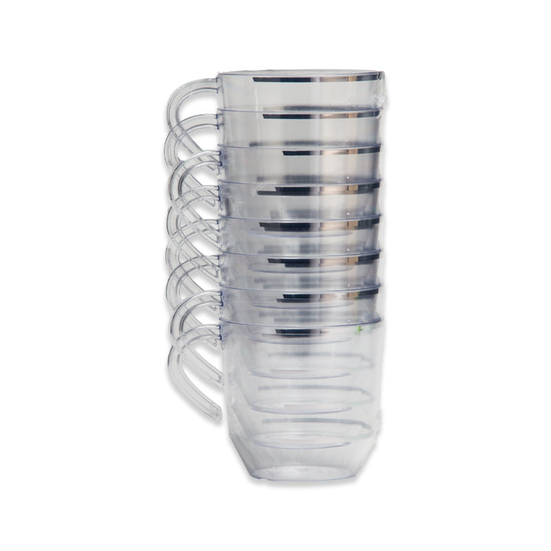 EP 8PK 12.5oz Tea Cup Clear+Silver