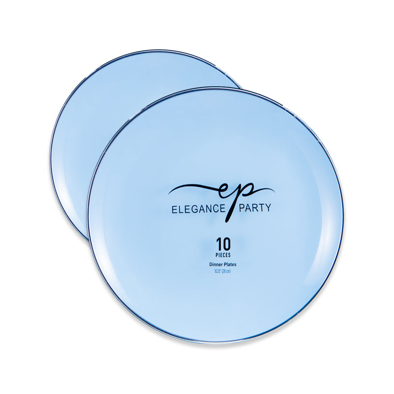 10 Pack Dinner Plates  Curve - Silver