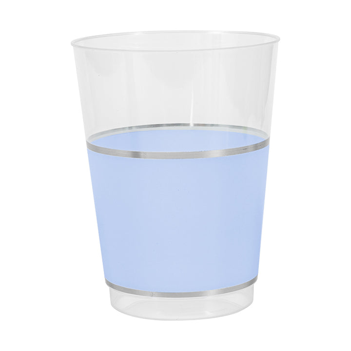 12oz Tumblers – 120 Count (12 Packs of 10) – Clear with Elegant Gold/Silver Rim