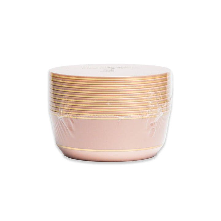10 Pack Soup Bowls 14oz - Blush with Gold Rim