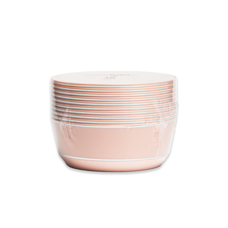 10 Pack Soup Bowls 14oz - Blush with Silver Rim