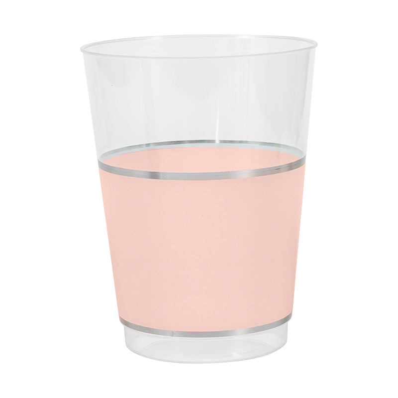 12oz Tumblers – 120 Count (12 Packs of 10) – Clear with Elegant Gold/Silver Rim