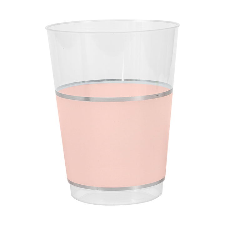 12oz Tumblers – 120 Count (12 Packs of 10) – Clear with Elegant Gold/Silver Rim