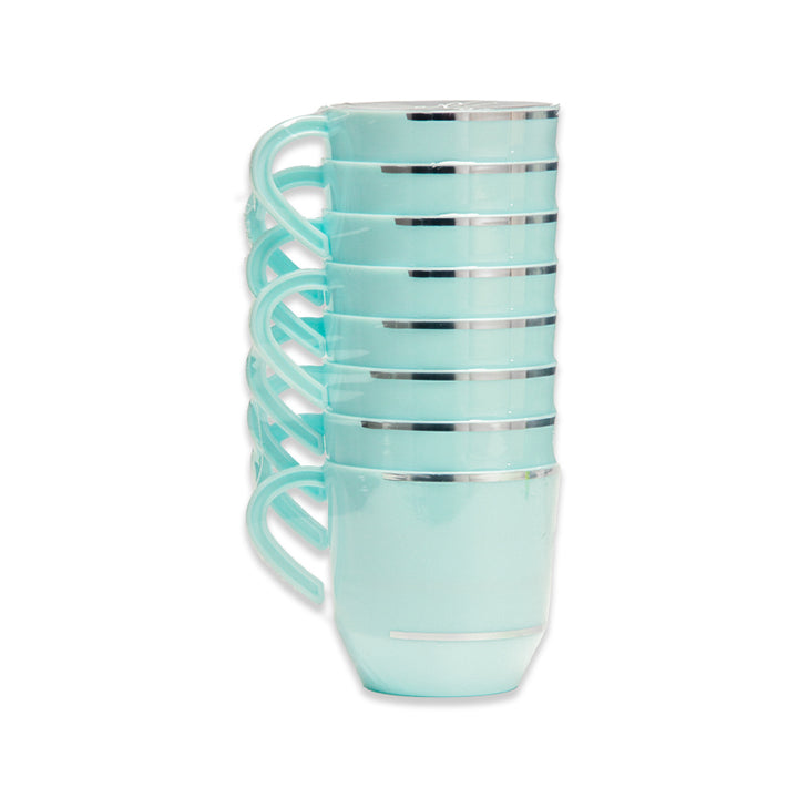 EP 8PK 12.5oz Tea Cup Mint+Silver