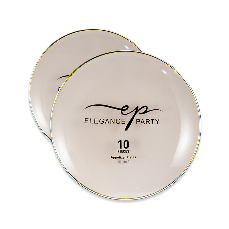10 Pack Dinner Plates  Curve - Linen Gold