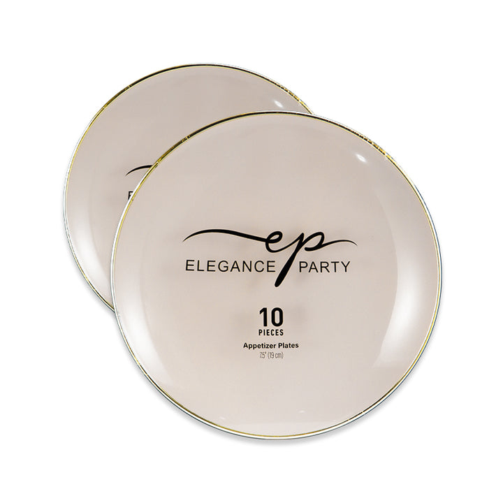 10 Pack Dinner Plates  Curve - Linen Gold