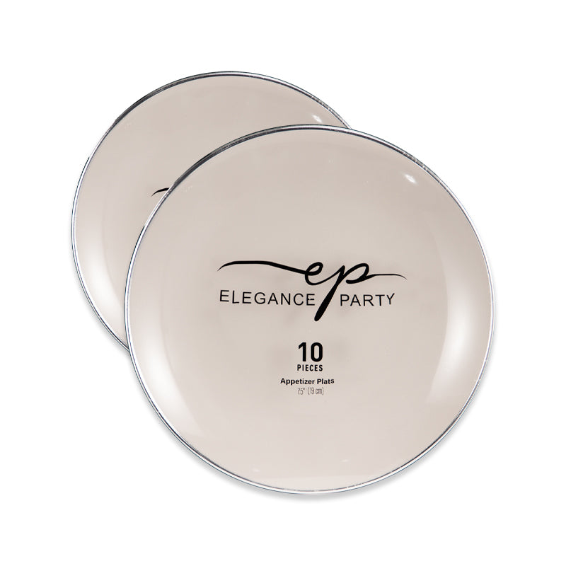10 Pack Dinner Plates  Curve - Linen Silver