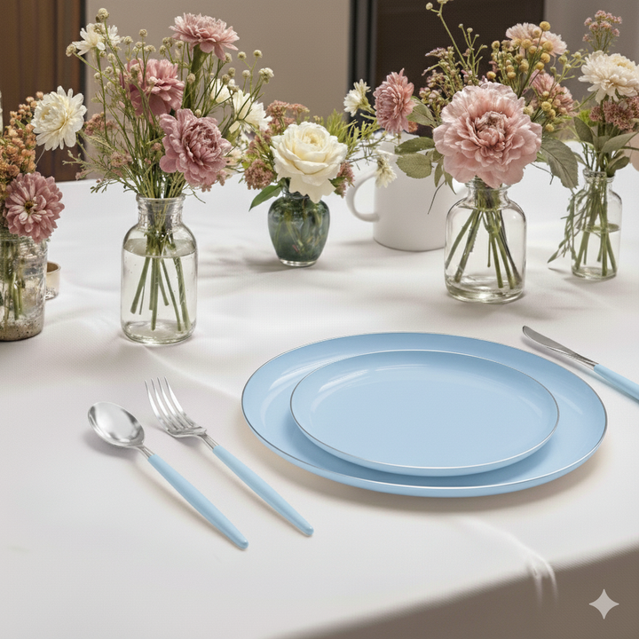 Blue Elegance Full Dinnerware Bundle – Complete Set for 10 Guests