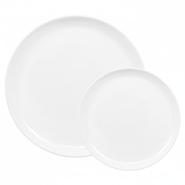 7.5" Appetizer/Dessert Plates – 120 Count (12 Packs of 10) – White with Elegant Gold/Silver Rim