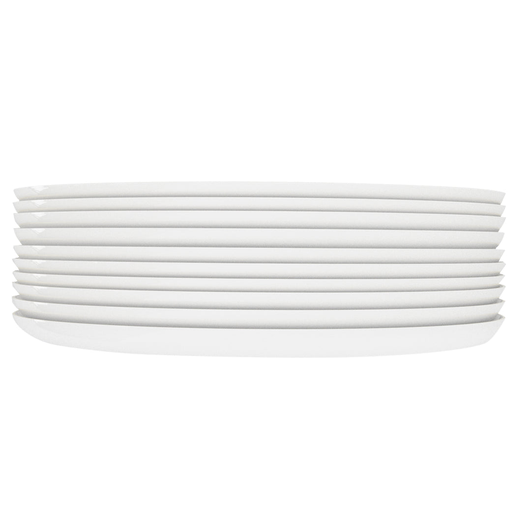 10.25"  White Dinner Plates– 120 Count (12 Packs of 10) – White with Elegant Gold/Silver Rim