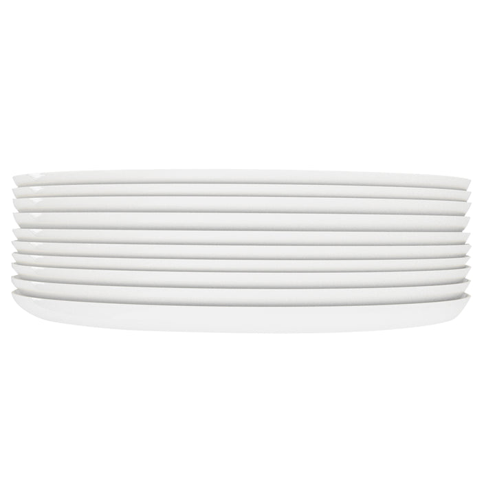 10.25"  White Dinner Plates– 120 Count (12 Packs of 10) – White with Elegant Gold/Silver Rim