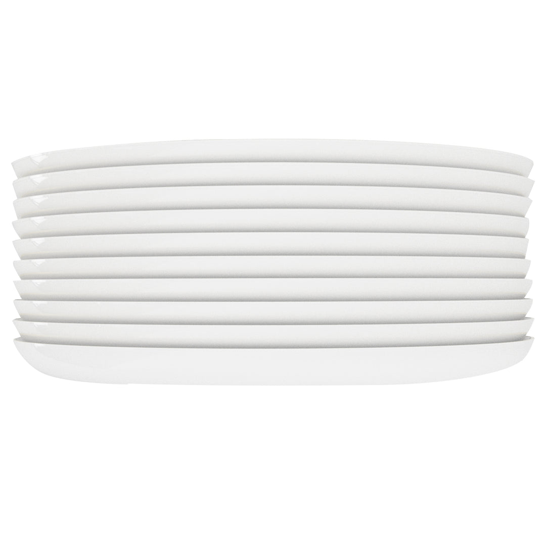 10.25"  White Dinner Plates– 120 Count (12 Packs of 10) – White with Elegant Gold/Silver Rim