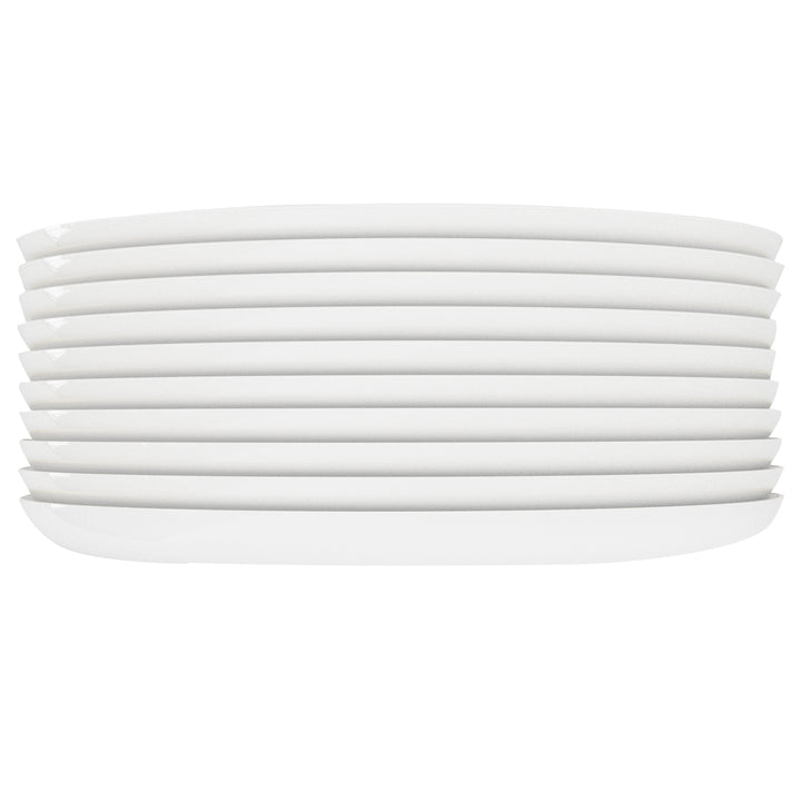 10.25"  White Dinner Plates– 120 Count (12 Packs of 10) – White with Elegant Gold/Silver Rim