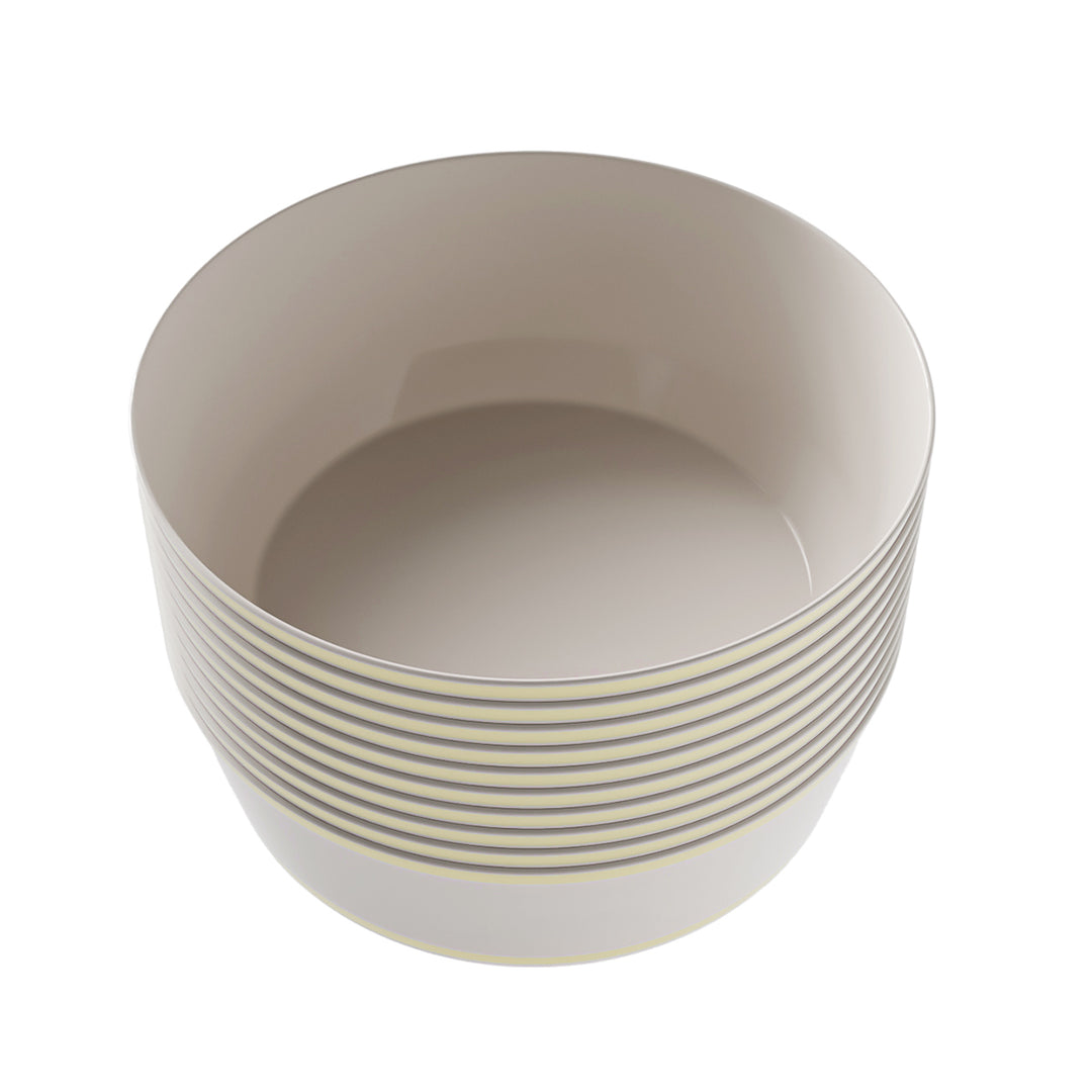 EP 8oz Dessert Bowl Linen + Gold