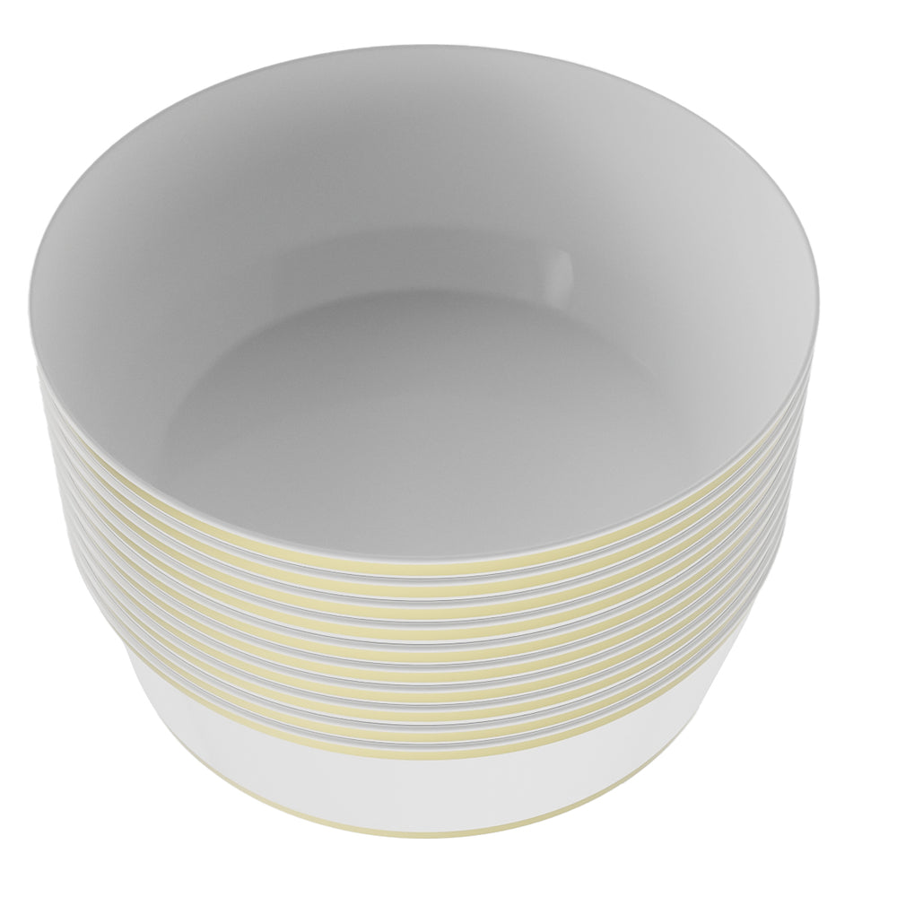 EP 14oz Soup Bowl White + Gold