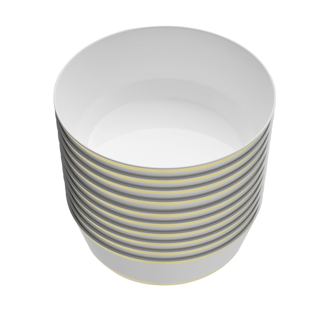 EP 8oz Dessert Bowl White + Gold