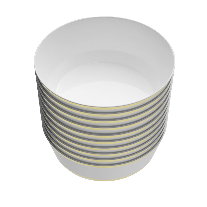 EP 8oz Dessert Bowl White + Gold