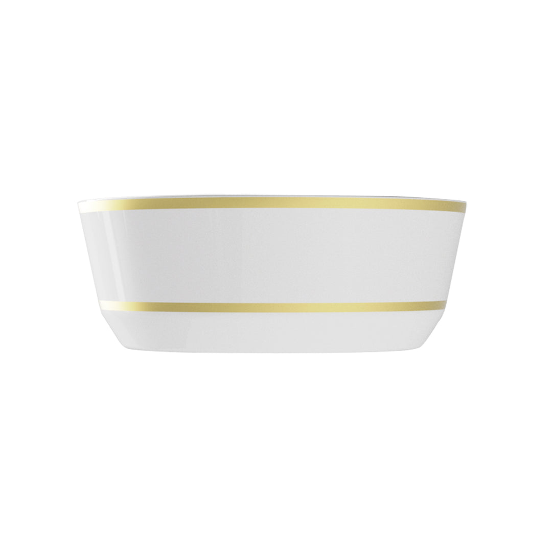 EP 8oz Dessert Bowl White + Gold