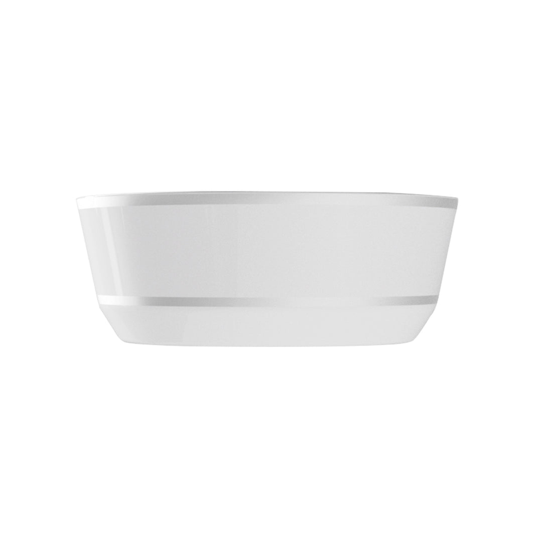 EP 8oz Dessert Bowl White + Silver