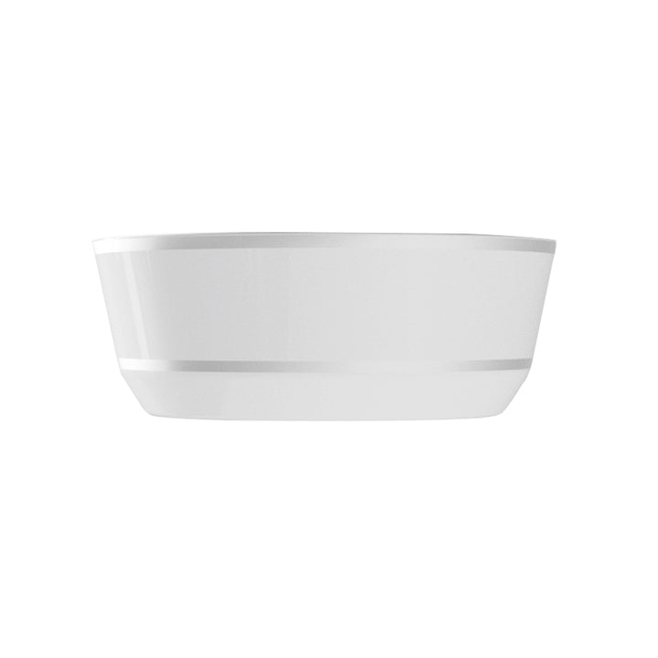 EP 8oz Dessert Bowl White + Silver