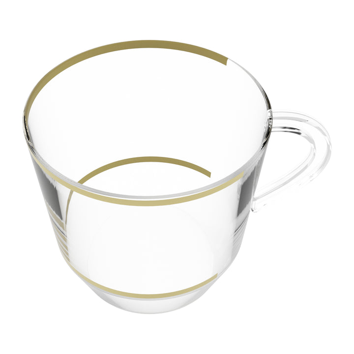 EP 12.5oz Tea Cup Clear + Gold