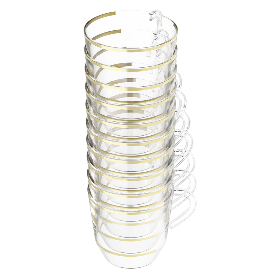 EP 12.5oz Tea Cup Clear + Gold