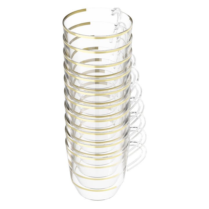 EP 12.5oz Tea Cup Clear + Gold