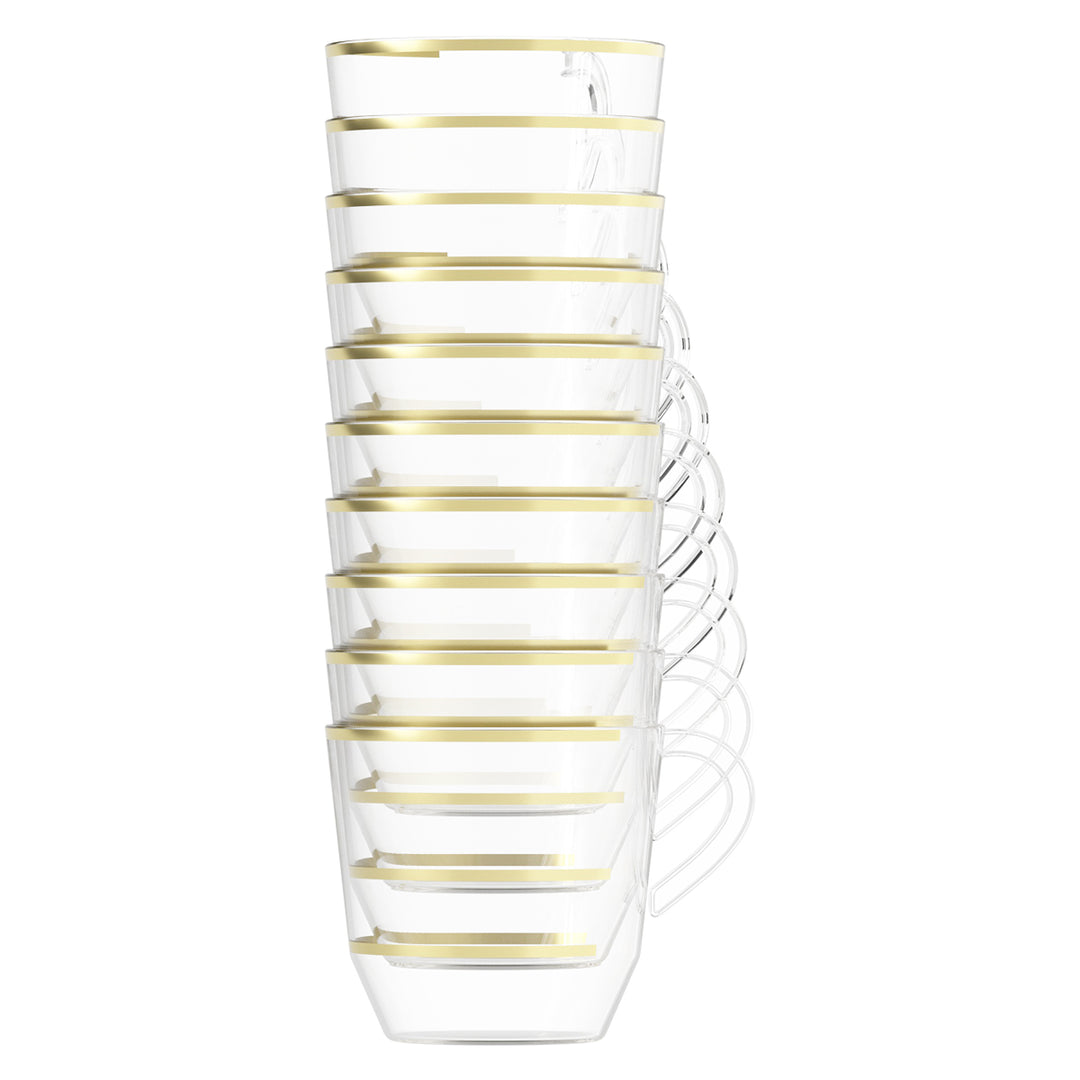 EP 12.5oz Tea Cup Clear + Gold