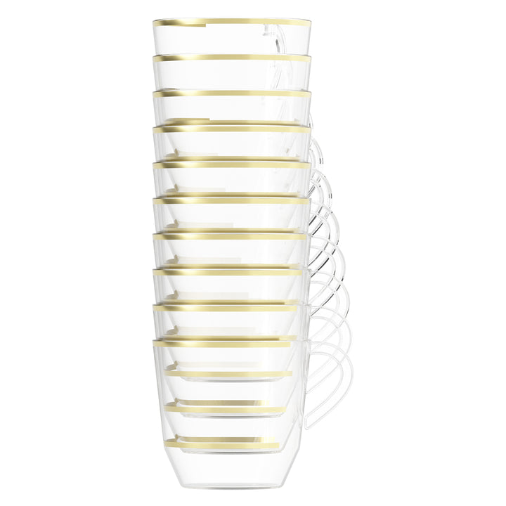 EP 12.5oz Tea Cup Clear + Gold