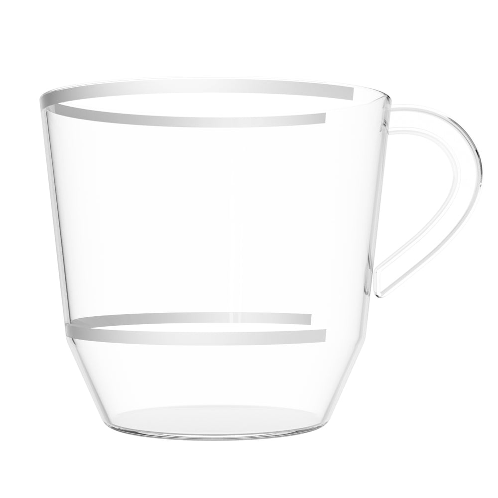EP 12.5oz Tea Cup Clear + Silver