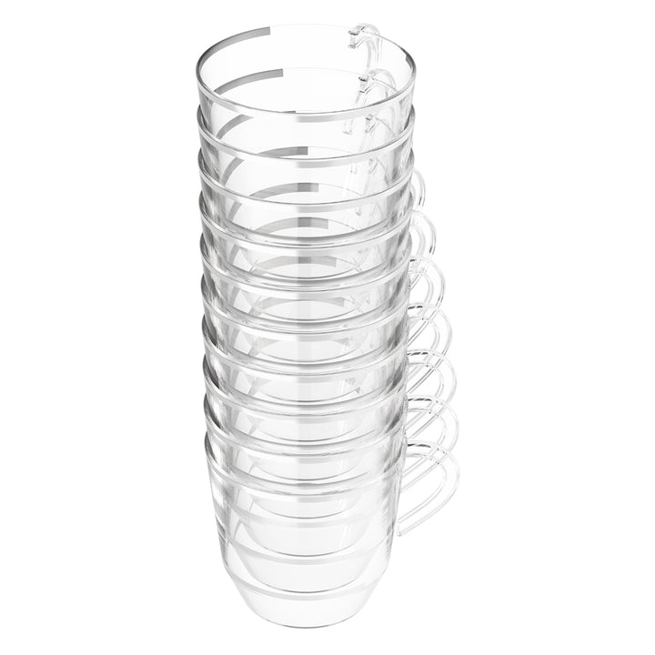 EP 12.5oz Tea Cup Clear + Silver