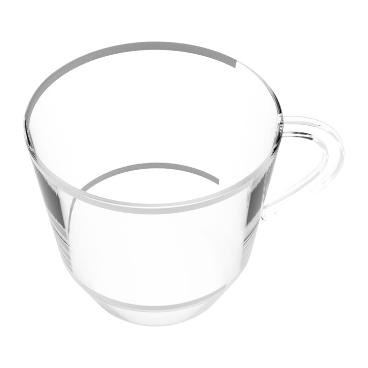 EP 12.5oz Tea Cup Clear + Silver